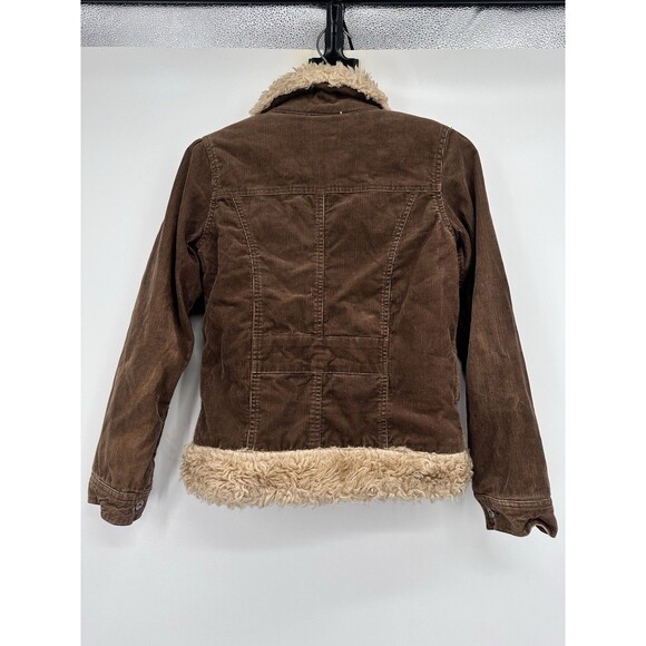 Vintage Roxy Cordoroy  Jacket Girls Large Sherpa Pea Coat Y2K clean good cond XL - Picture 4 of 11